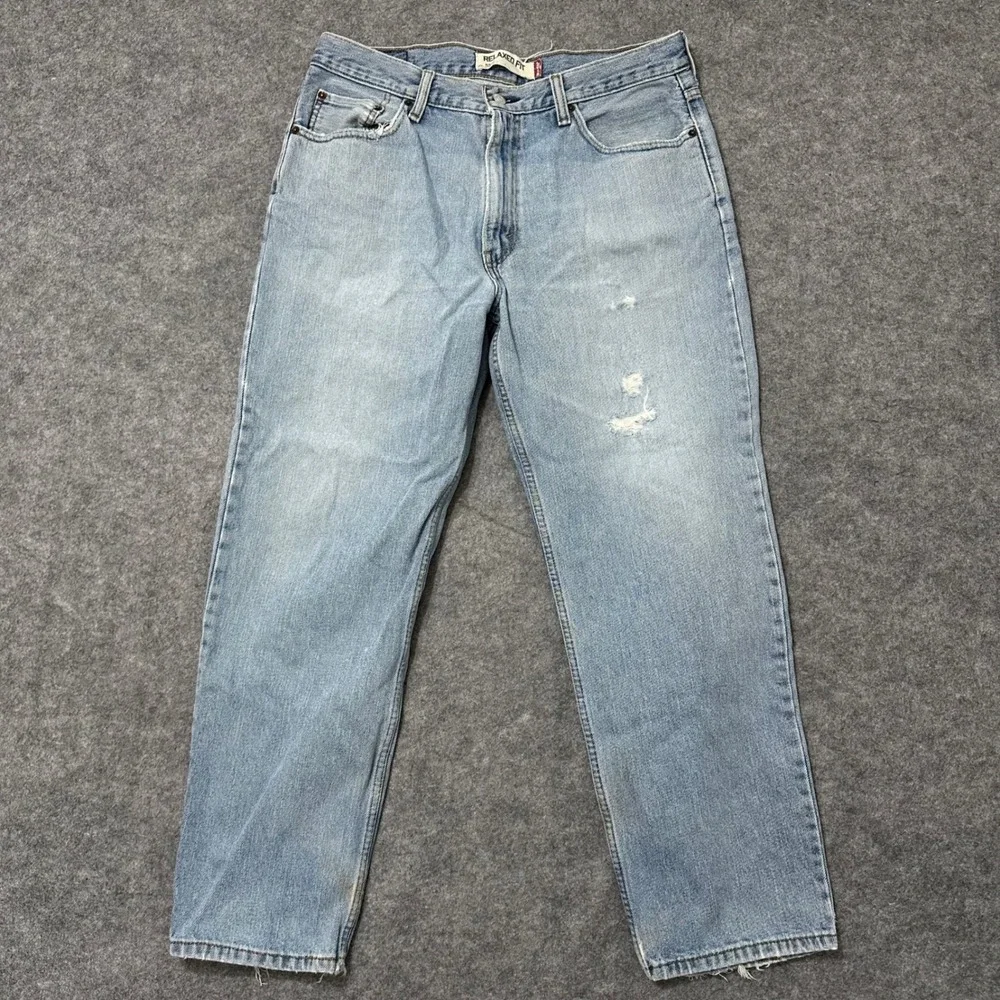 Levi's 550 Relaxed Fit Jeans Mens 36x30 Light Wash Y2K Denim Distressed Tapered
